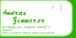 andras zimmerer business card